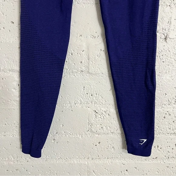 Gymshark Womens Athletic Capri Leggings L Blue Compression D7 - Picture 7 of 9